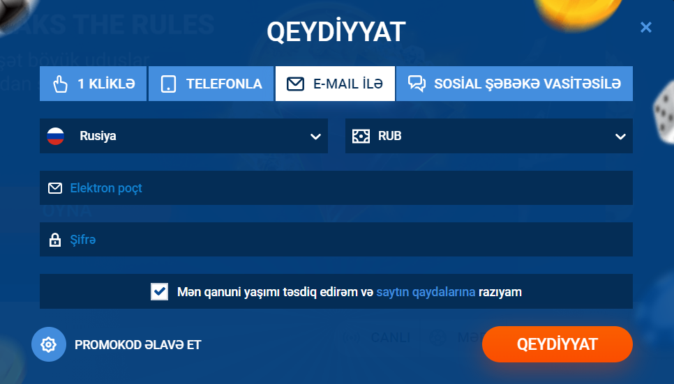 Mostbet-az90 Casino qeydiyyat e-mail ili